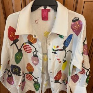 QUEEN OF SPARKLES Festive Light Bulb Cardigan